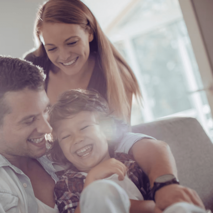 Family smiling together