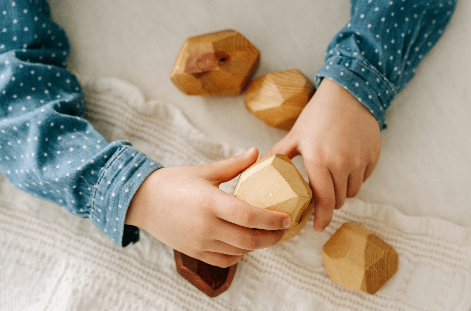Kid Handling Wood Toys - Kids Morning Routine - ALMA