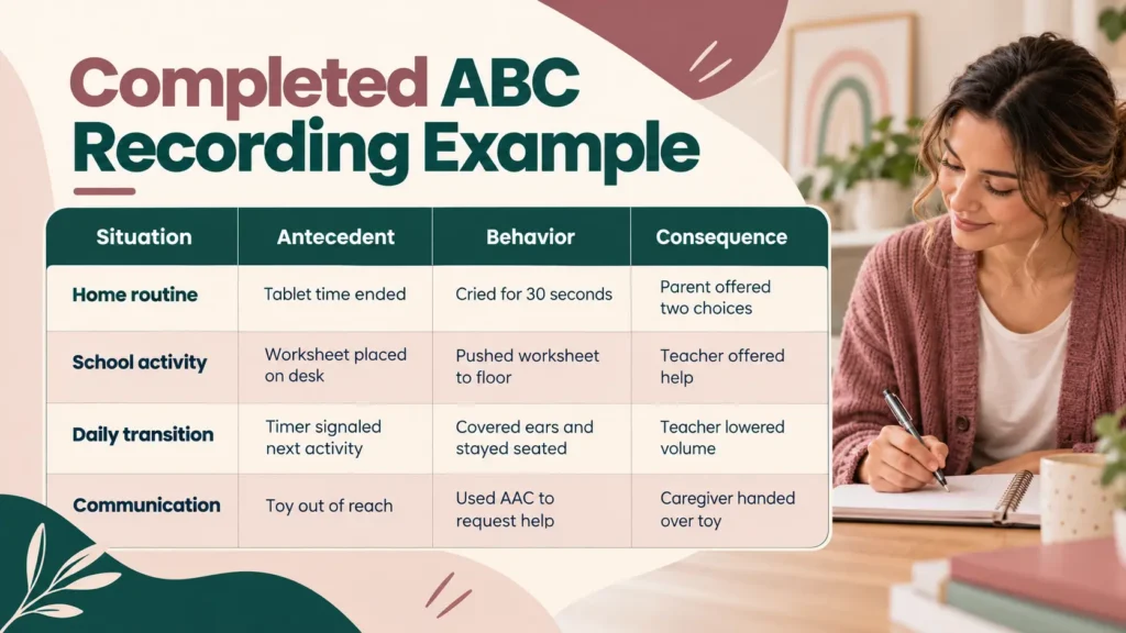 ABC Data Collection Examples in Everyday Situations - ALMA