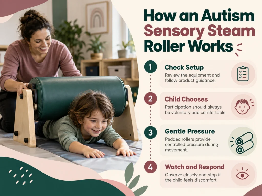 Autism Steam Roller Showing How Gentle Sensory Pressure Works